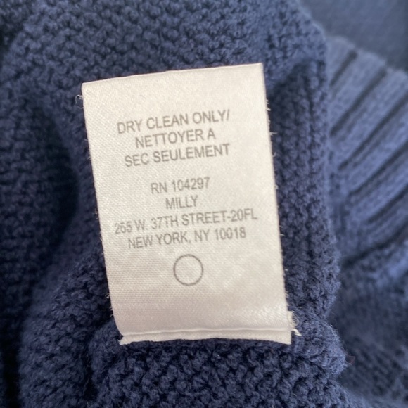 Milly navy blue short sleeve cotton sweater dress large - Picture 8 of 8